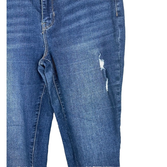 Nicole Miller Soho High Rise Skinny Crop Jeans Womens 10 Distressed Blue Denim - Picture 3 of 10